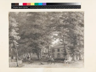 Vue des écuries sur le domaine de Lord Fitzwilliam à Mount Merrion, près de Dublin, 1806